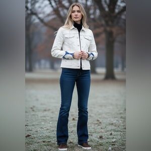 NWT MOTHER The Pocket Bruiser Light Wash Denim Jacket  Size S